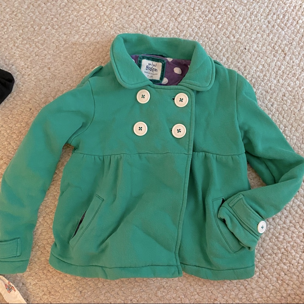 Mini Boden green swing coat.